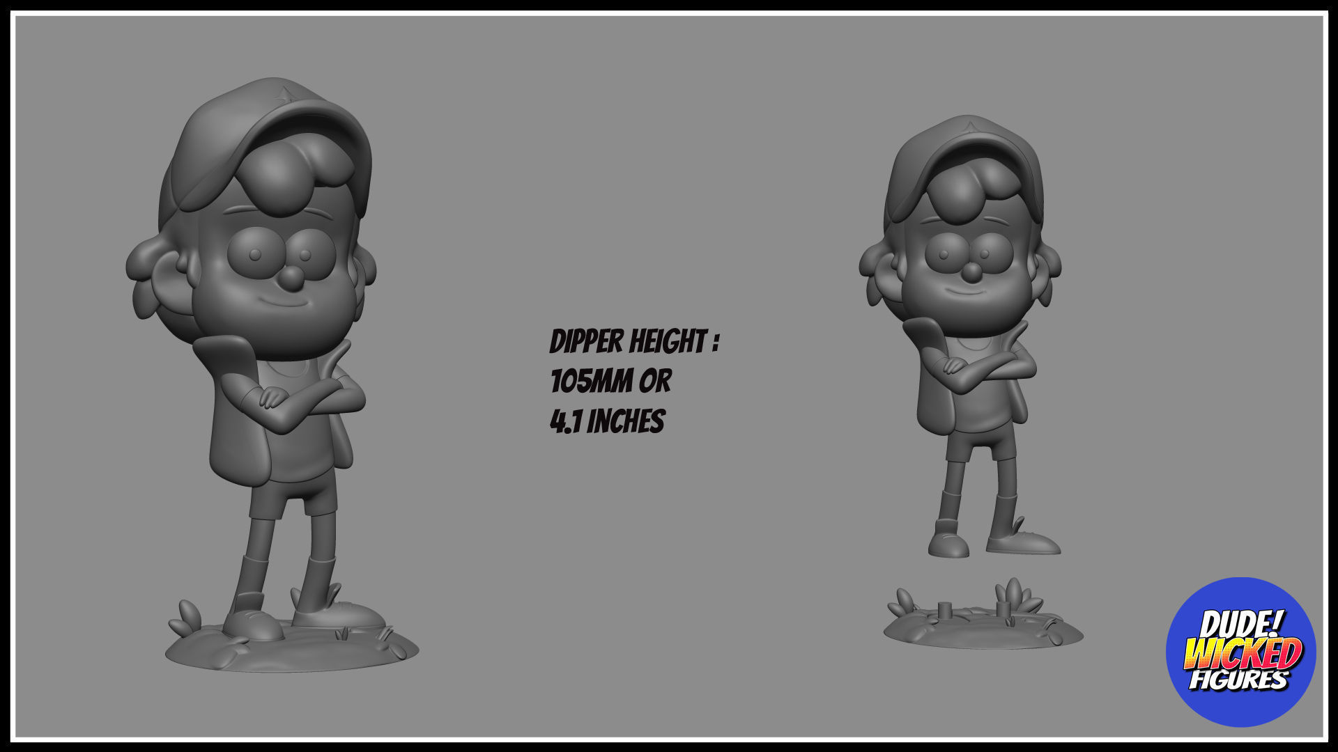 Dipper Gravity Falls custom fan art Free 3D print model_2