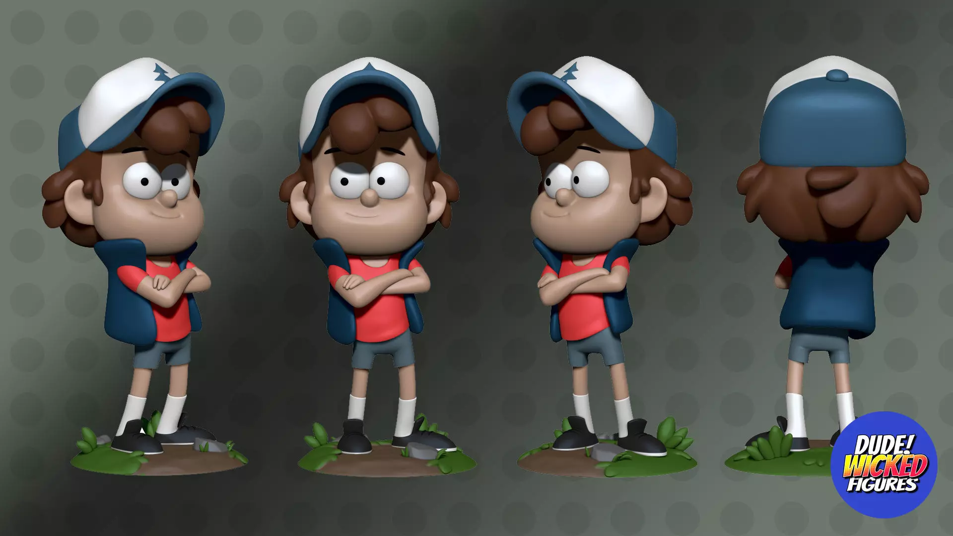 Dipper Gravity Falls custom fan art Free 3D print model_0