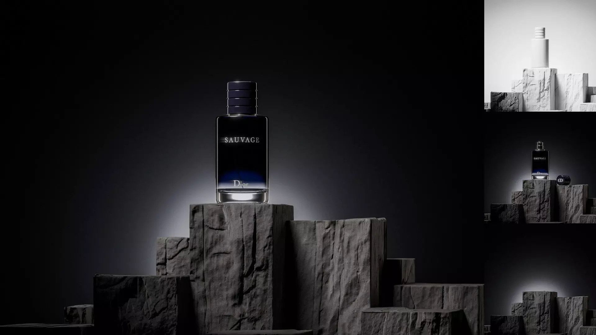 Dior Sauvage perfume sitting on the rock II 3D model_0