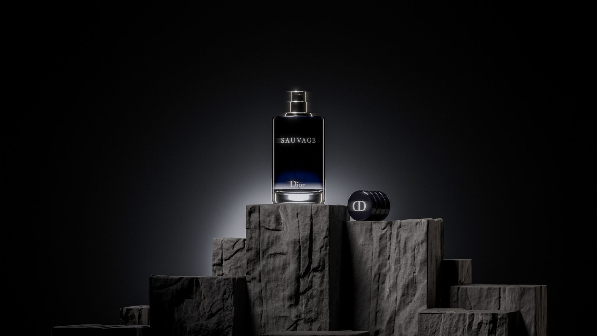 Dior Sauvage perfume sitting on the rock II 3D model_8