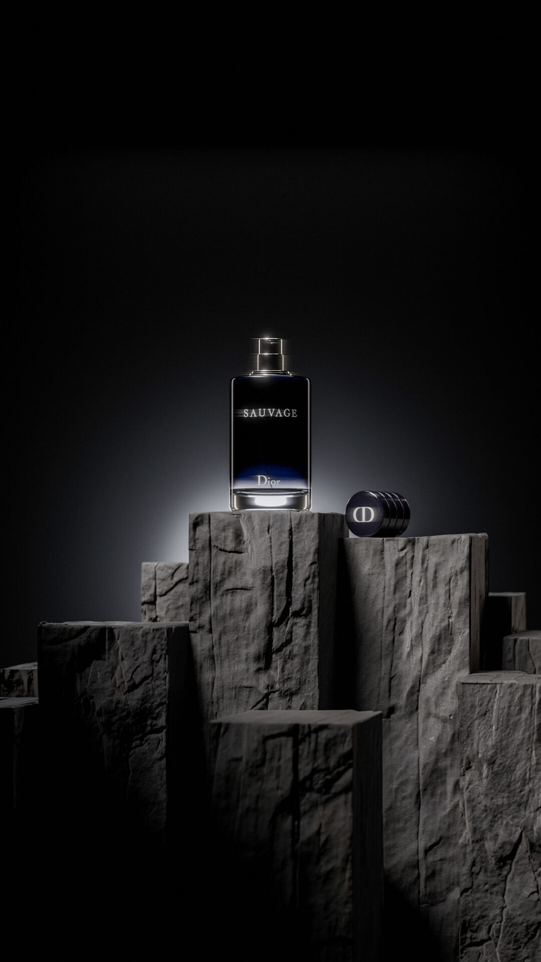Dior Sauvage perfume sitting on the rock II 3D model_10