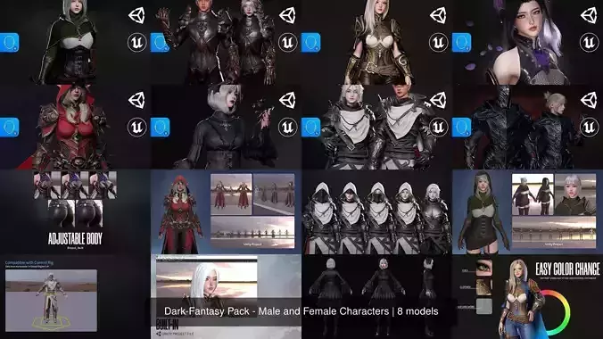 Dark-Fantasy Pack - Male and Female Characters