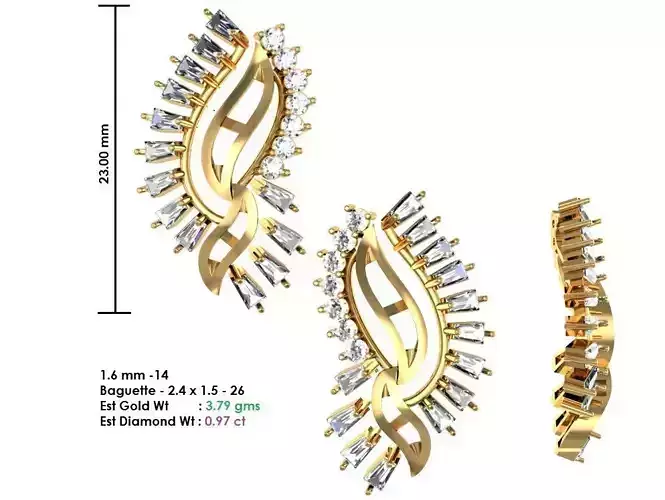 Women Earrings MTL MGX STL OBJ FBX Details