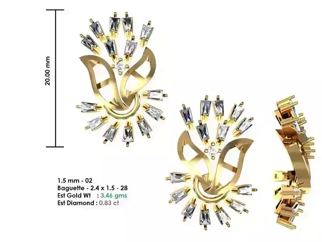 Women Earrings MTL MGX STL OBJ FBX Details