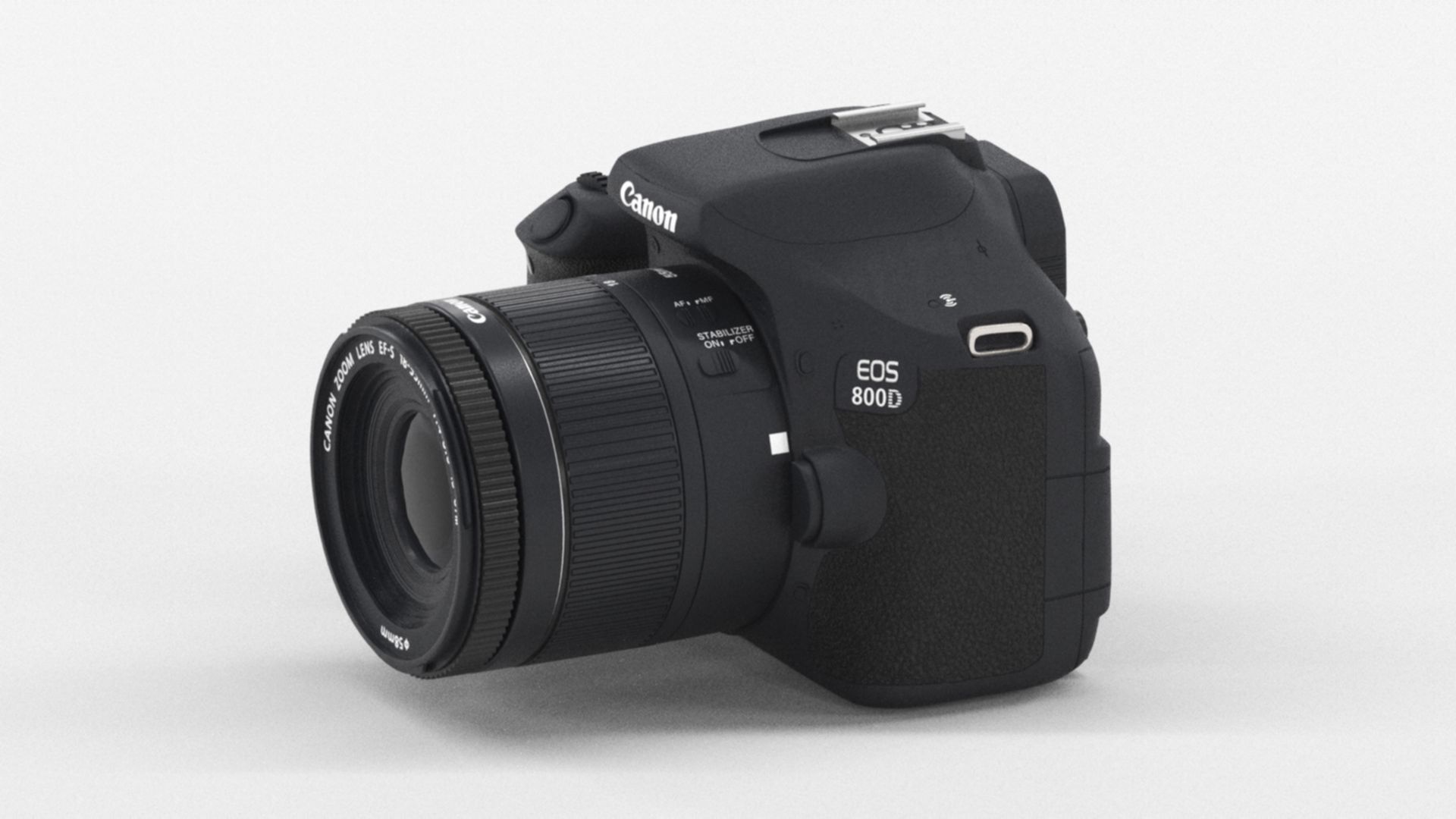 Canon EOS 800D DSLR with EF-S Low-poly 3D model_7