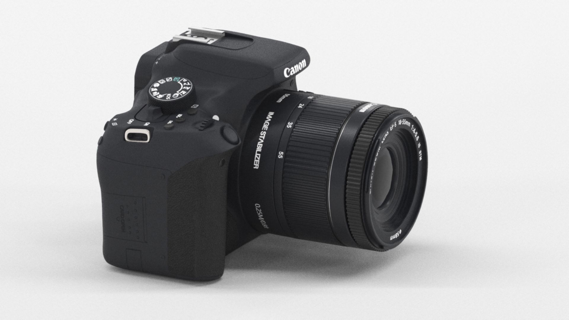 Canon EOS 800D DSLR with EF-S Low-poly 3D model_3