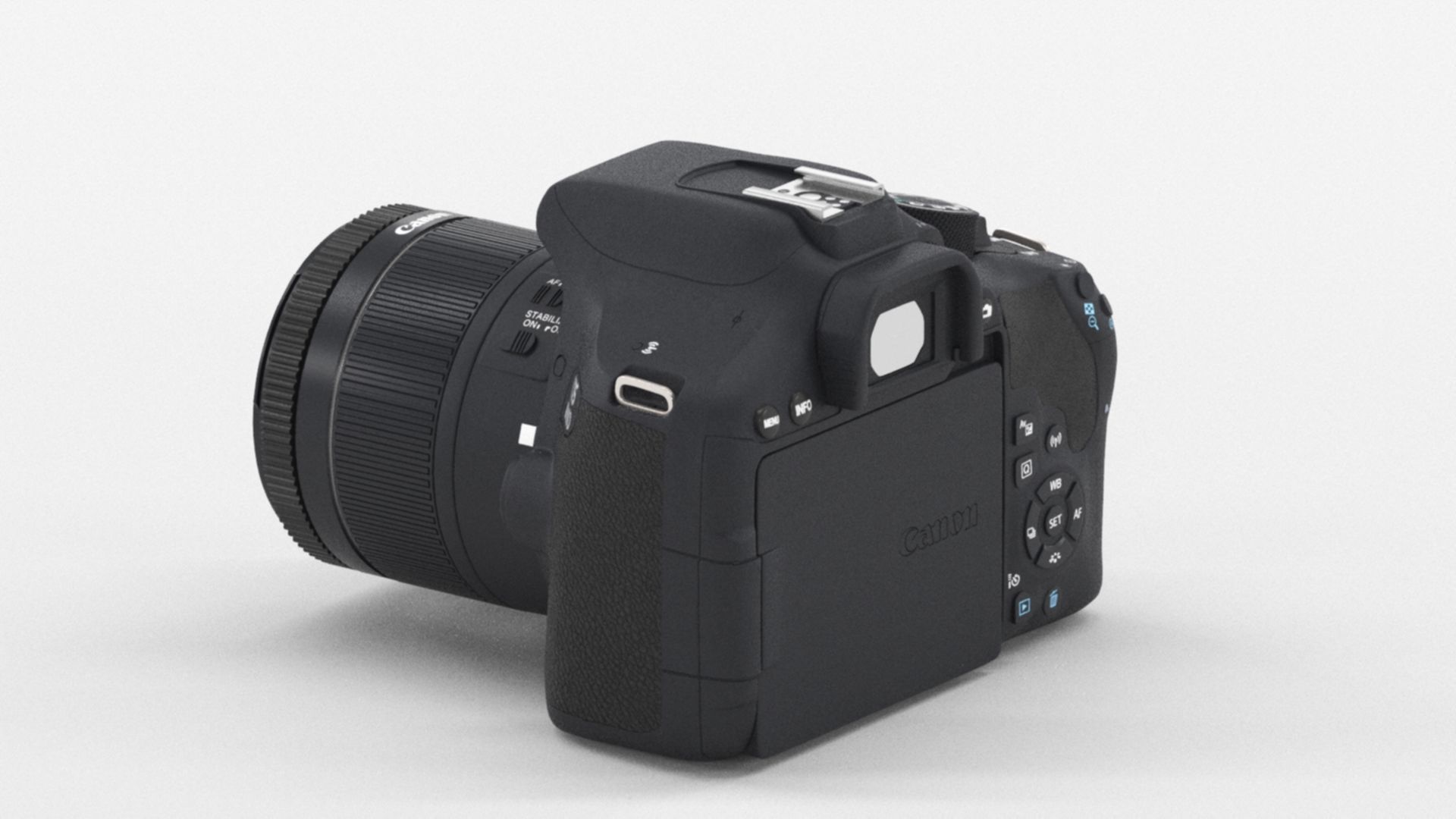 Canon EOS 800D DSLR with EF-S Low-poly 3D model_6