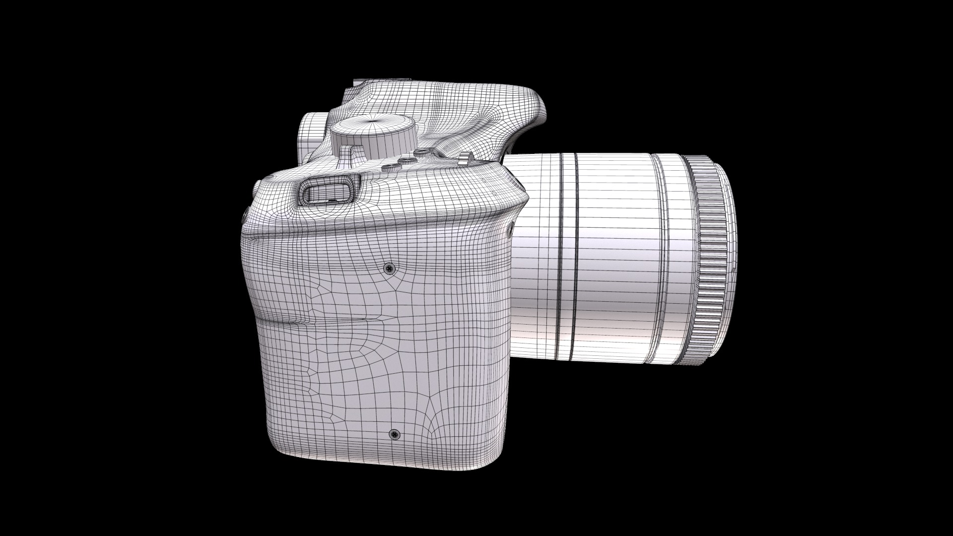 Canon EOS 800D DSLR with EF-S Low-poly 3D model_10