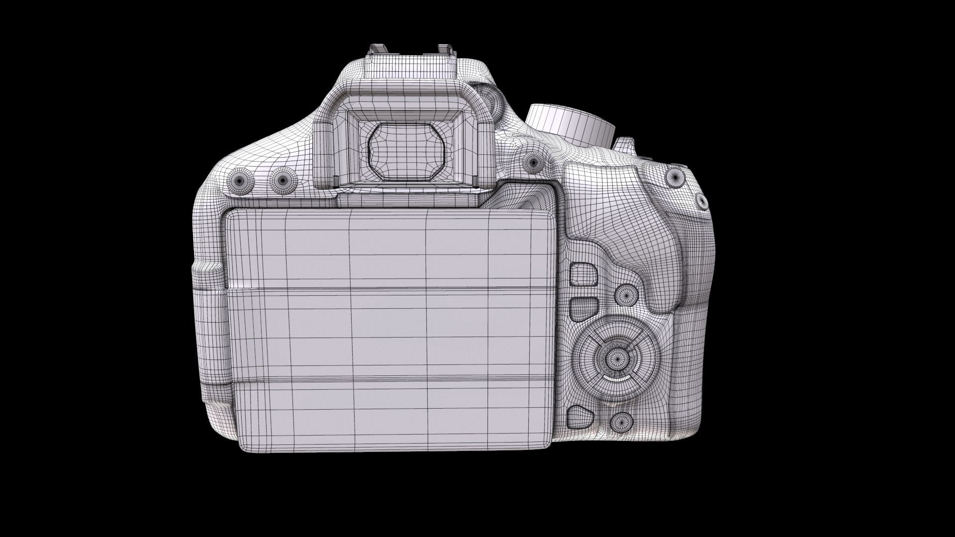 Canon EOS 800D DSLR with EF-S Low-poly 3D model_11