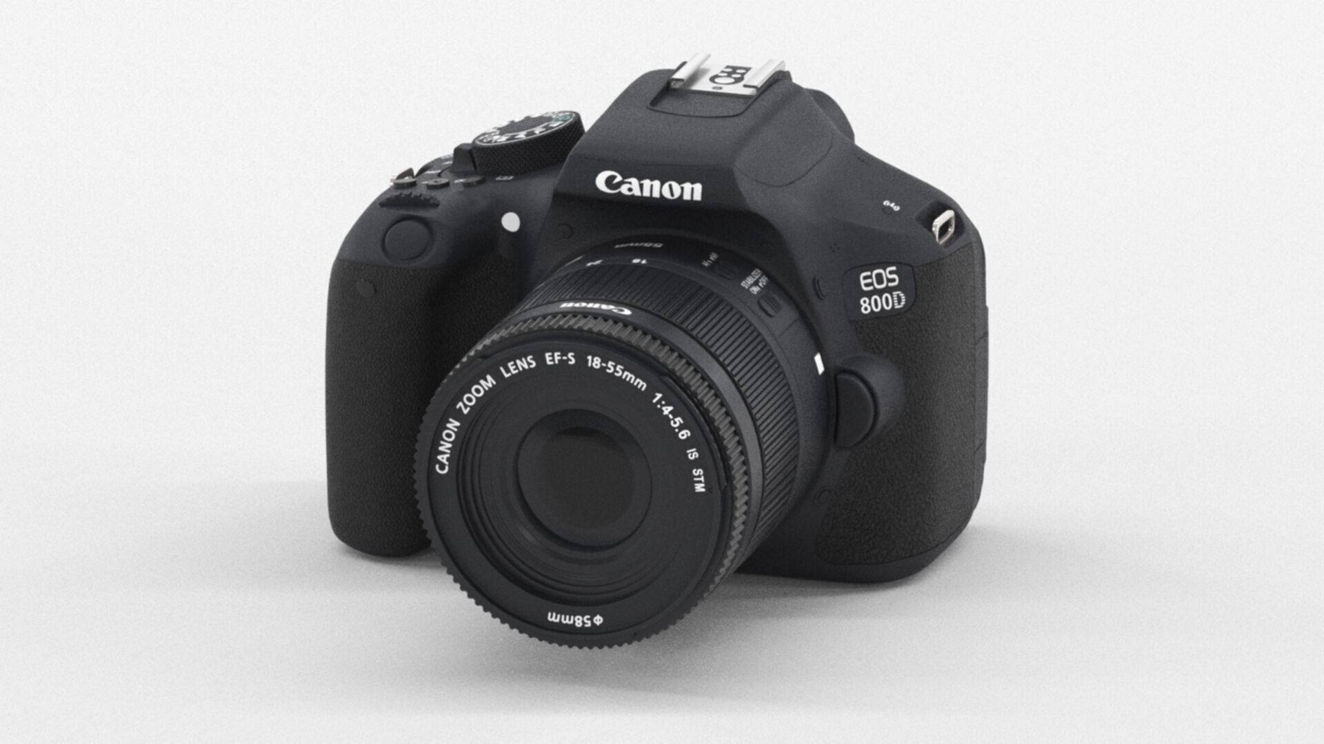 Canon EOS 800D DSLR with EF-S Low-poly 3D model_8