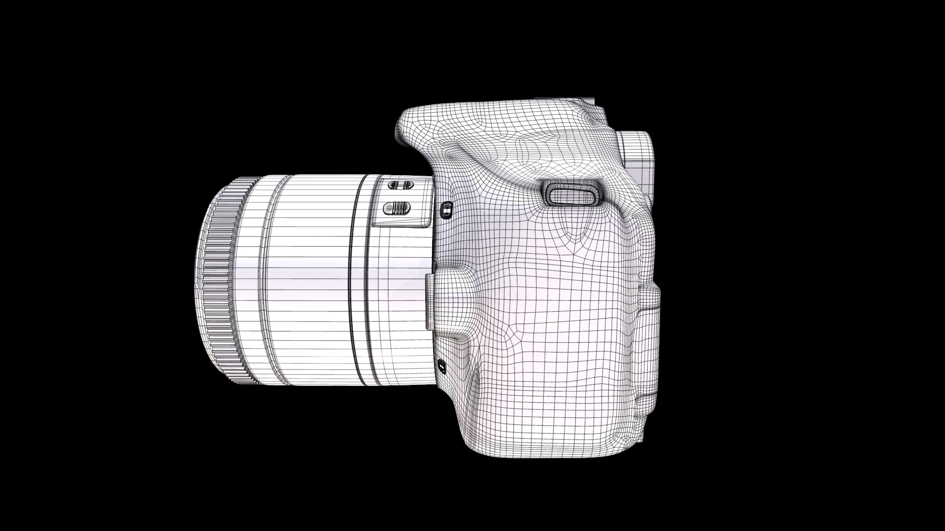 Canon EOS 800D DSLR with EF-S Low-poly 3D model_12