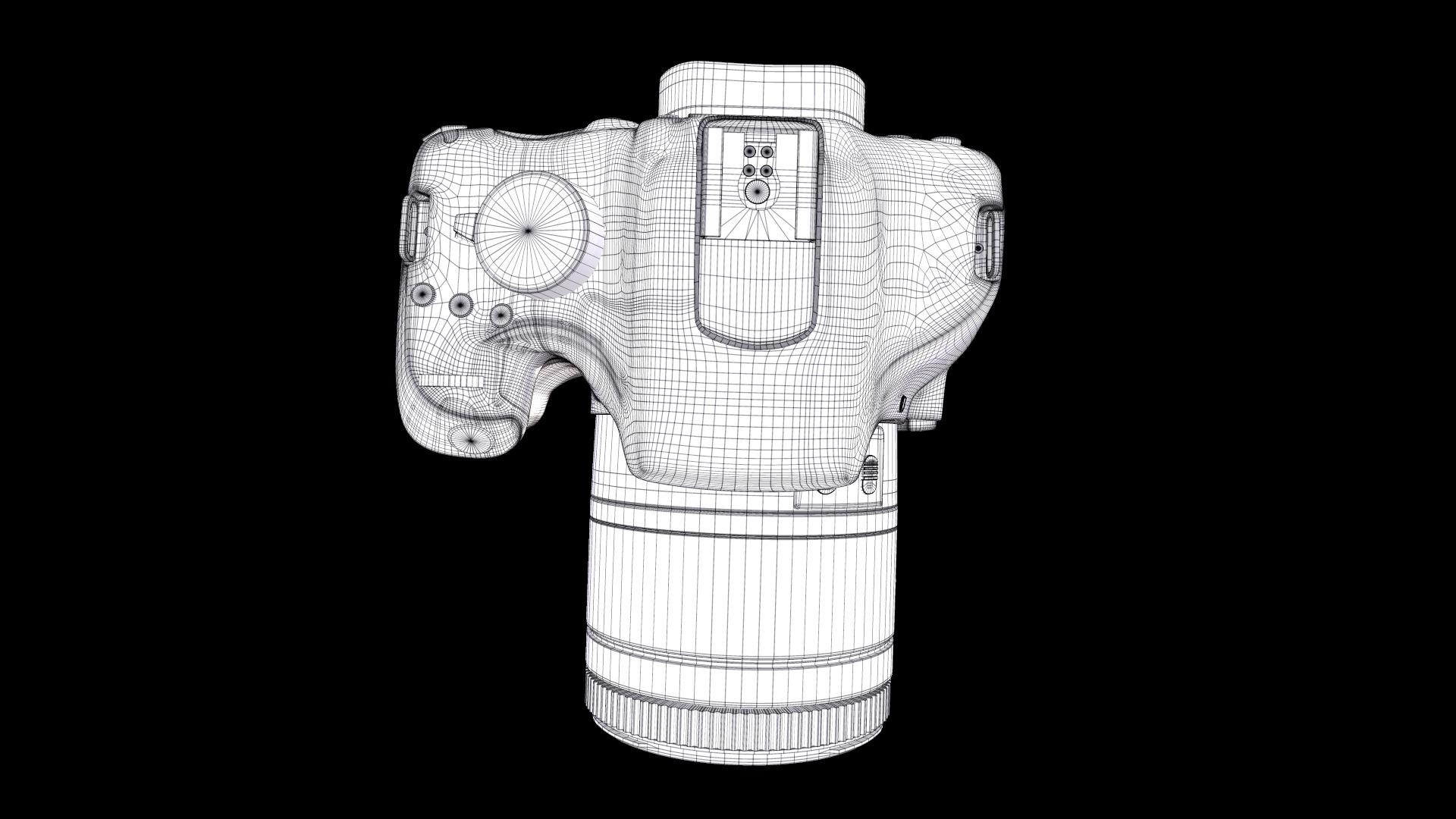 Canon EOS 800D DSLR with EF-S Low-poly 3D model_9