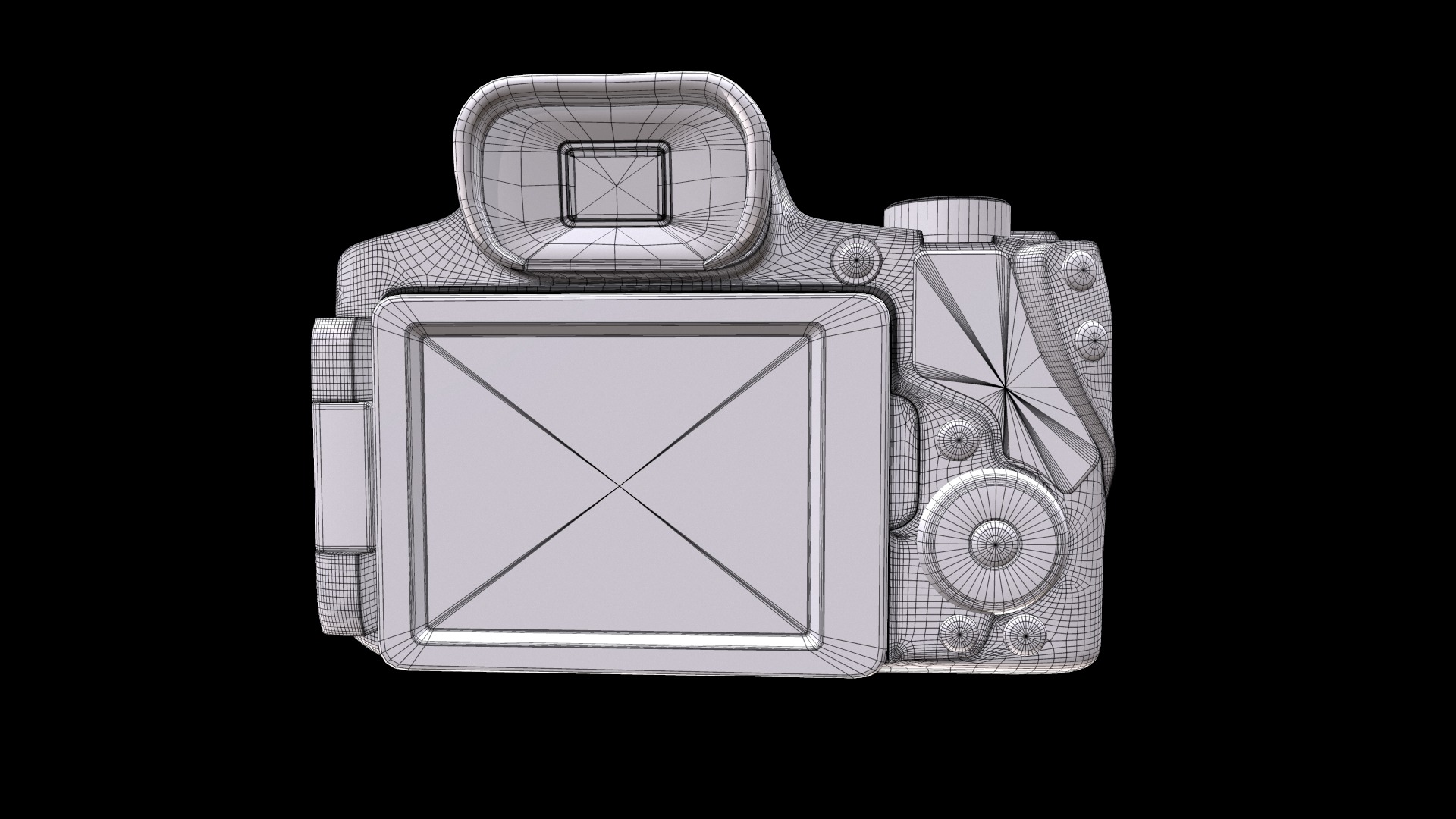 Canon Power Shot Sx70 Hs 4K Uhd Low-poly 3D model_11