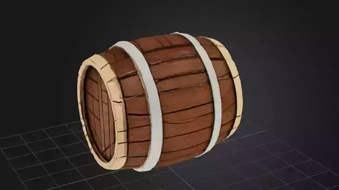 Wooden Barrel 3D Model