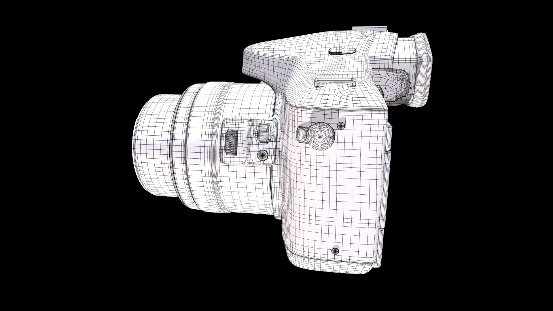 Panasonic Lumix DMC-FZ300EGK Premium Bridge Camera Low-poly 3D model_11