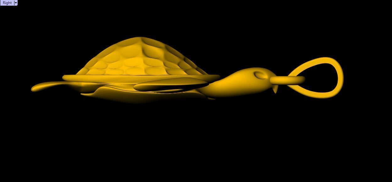 Tortoise Pendant - 0062  3D print model_4