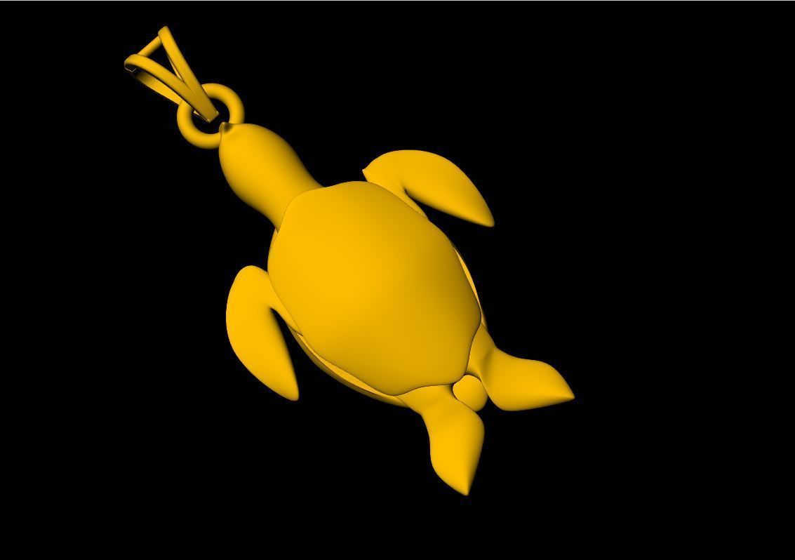 Tortoise Pendant - 0062  3D print model_6