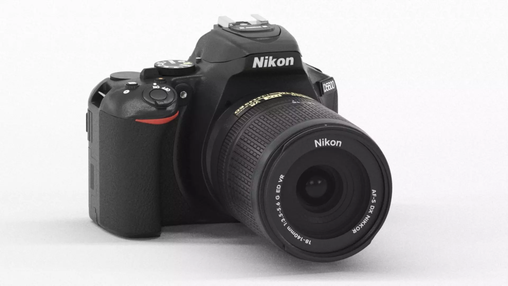 Nikon D5600 digital SLR camera Low-poly 3D model