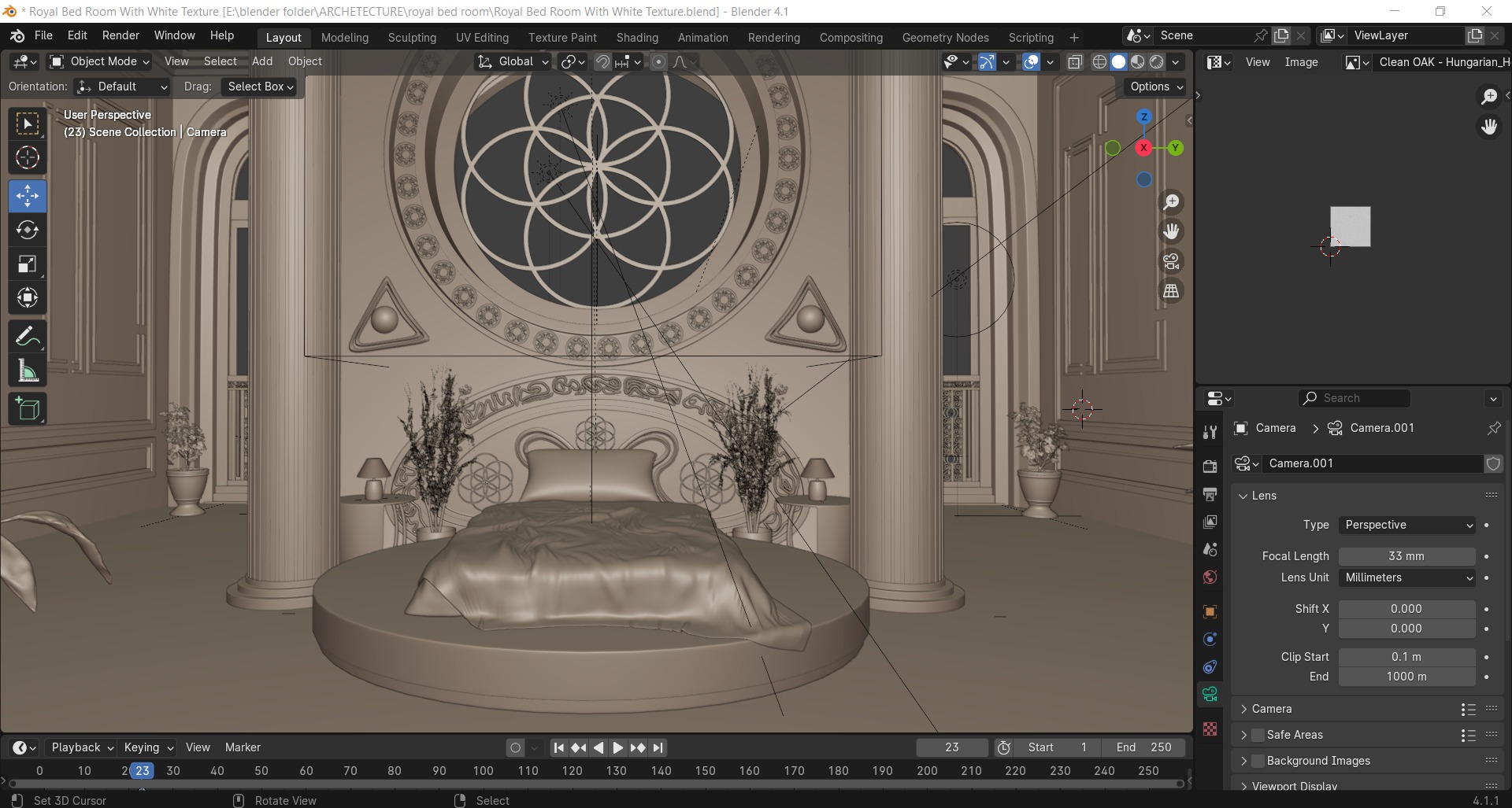 Classic Royal Bedroom Design for Blender 3D model_16