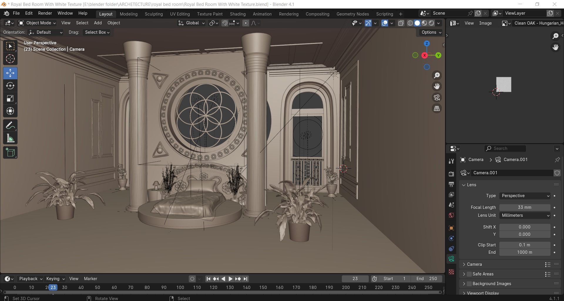 Classic Royal Bedroom Design for Blender 3D model_15