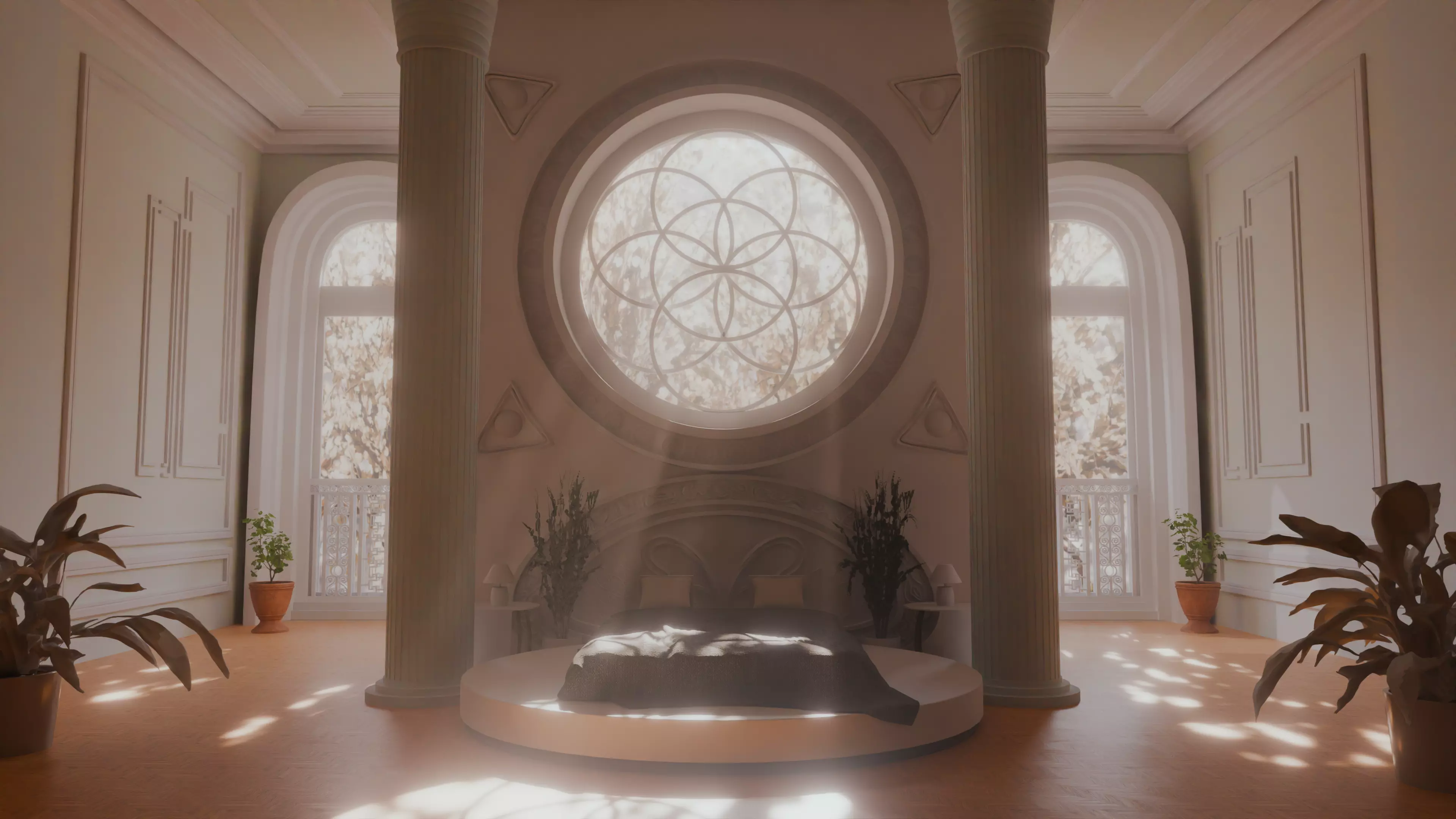 Classic Royal Bedroom Design for Blender 3D model_0