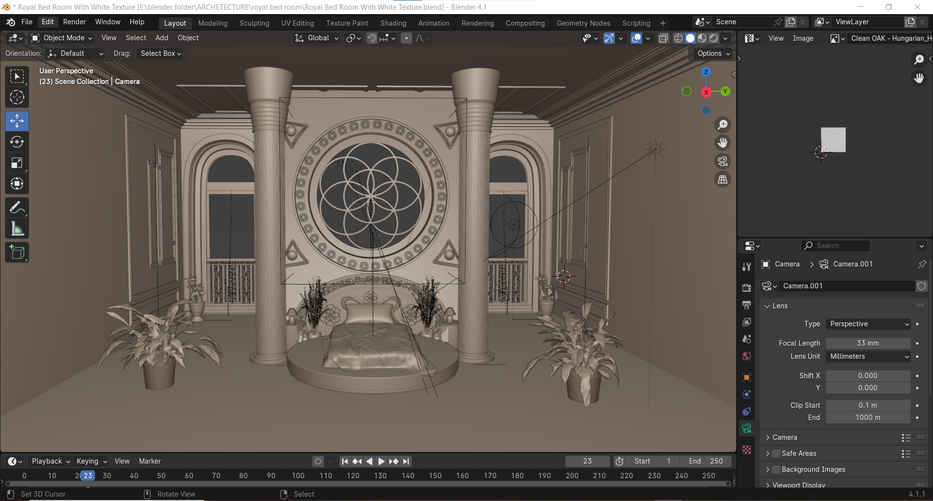 Classic Royal Bedroom Design for Blender 3D model_14