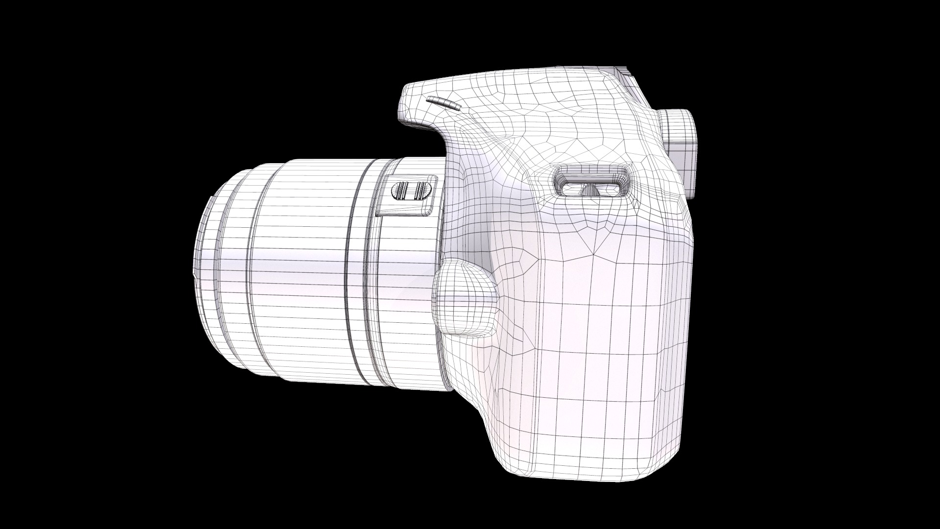 Canon EOS 4000D  Low-poly 3D model_12