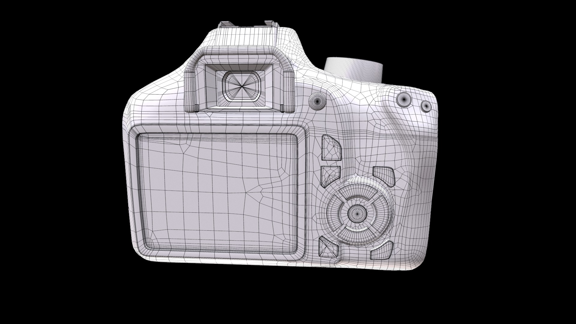 Canon EOS 4000D  Low-poly 3D model_11