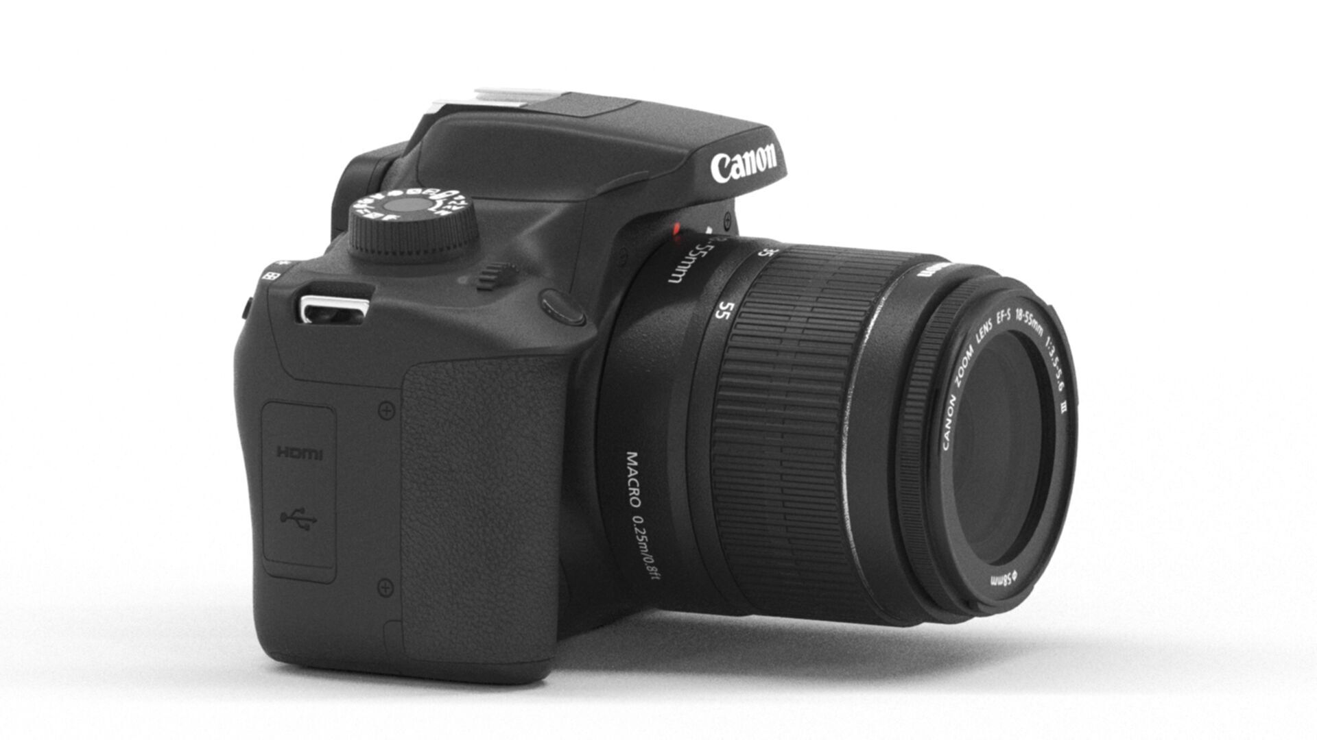 Canon EOS 4000D  Low-poly 3D model_3