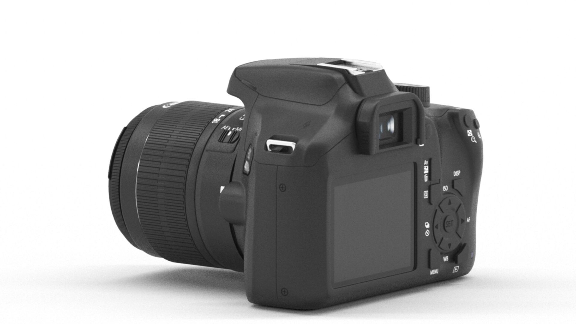 Canon EOS 4000D  Low-poly 3D model_6