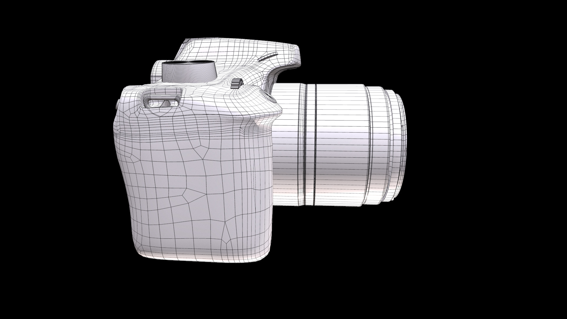 Canon EOS 4000D  Low-poly 3D model_10