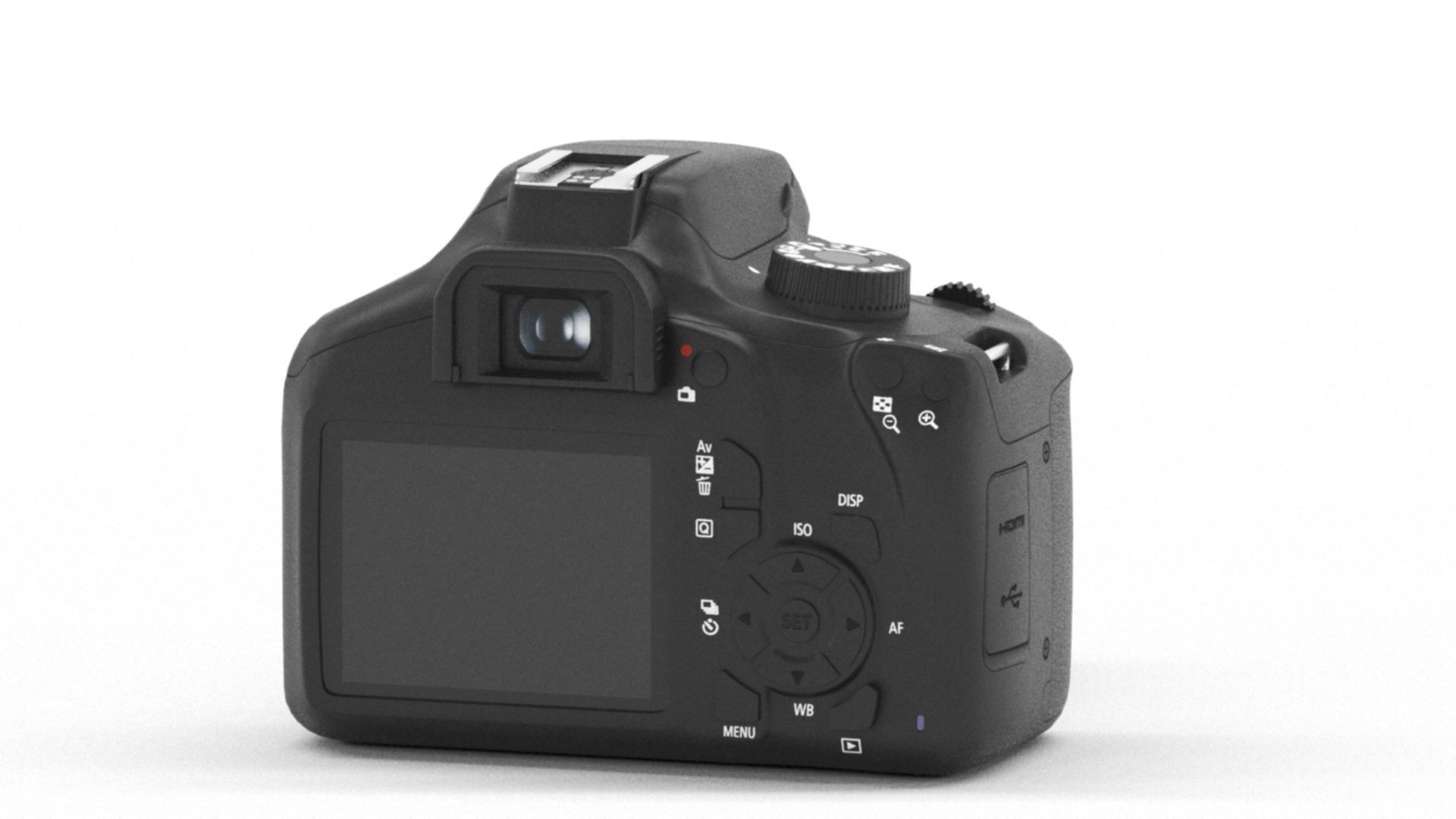 Canon EOS 4000D  Low-poly 3D model_5