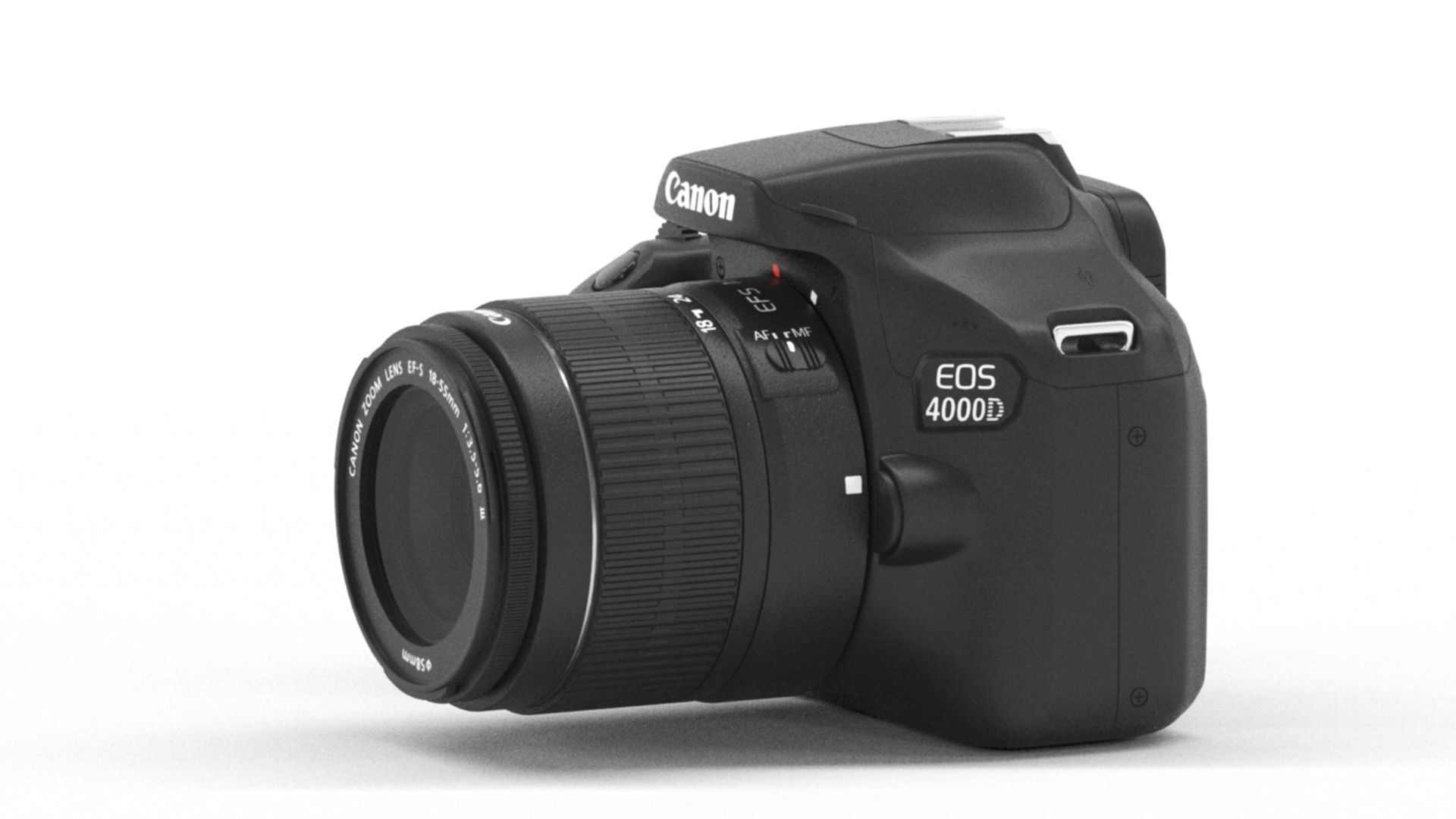 Canon EOS 4000D  Low-poly 3D model_7