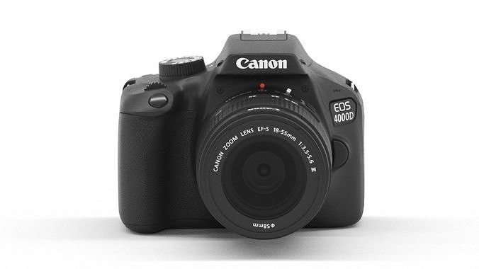 Canon EOS 4000D  Low-poly 3D model
