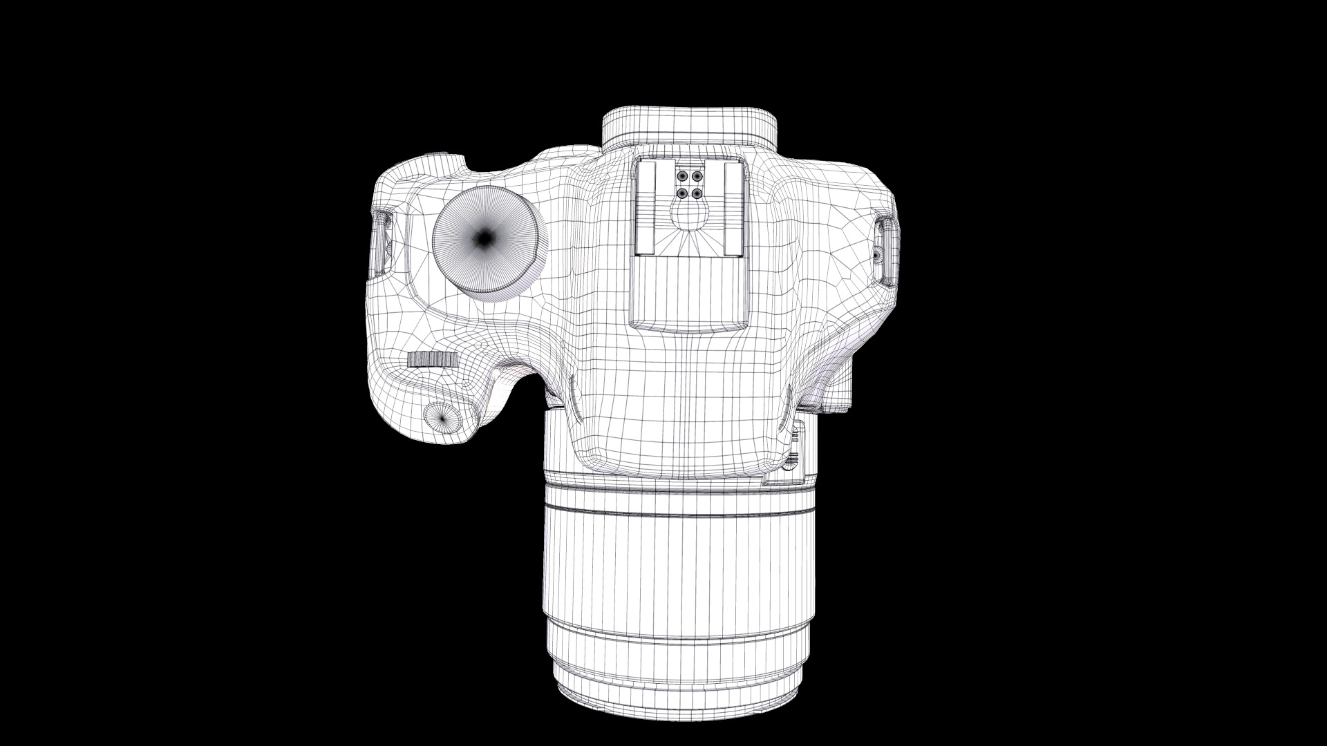 Canon EOS 4000D  Low-poly 3D model_9