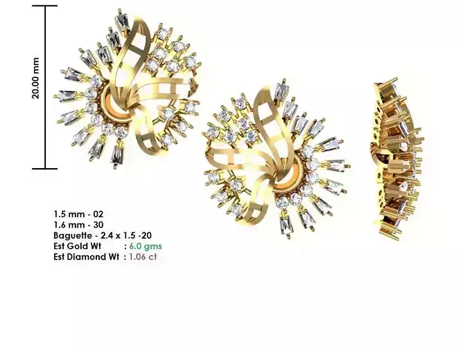 Women Earrings MTL MGX STL OBJ FBX Details