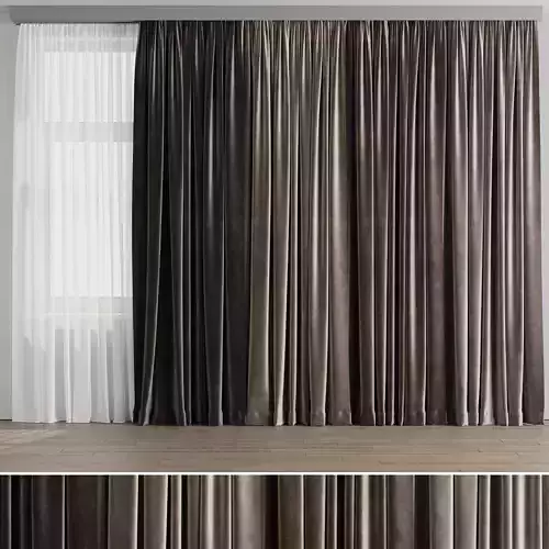 Curtain with rod 001 brown curtain HBH