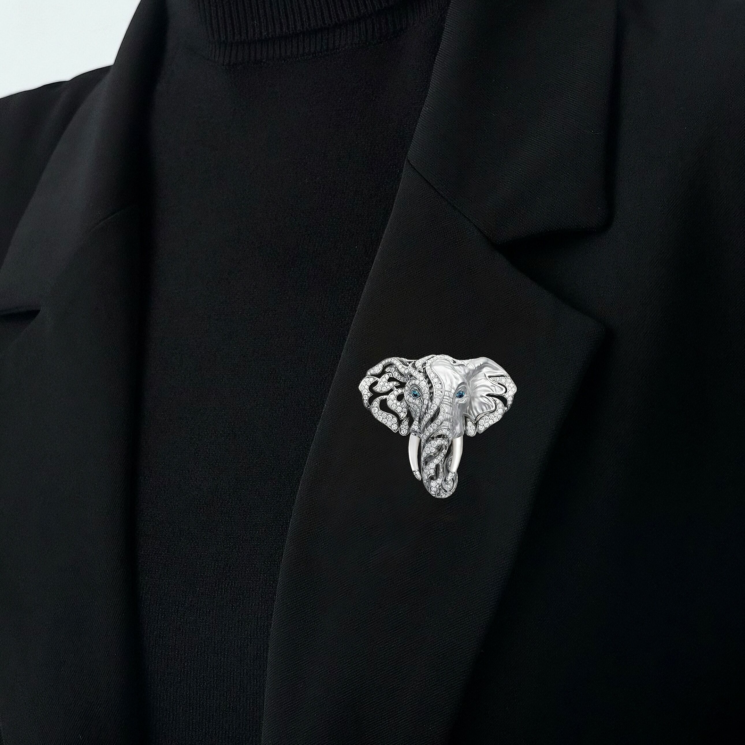 Elephant brooch  luxury 3D model_1