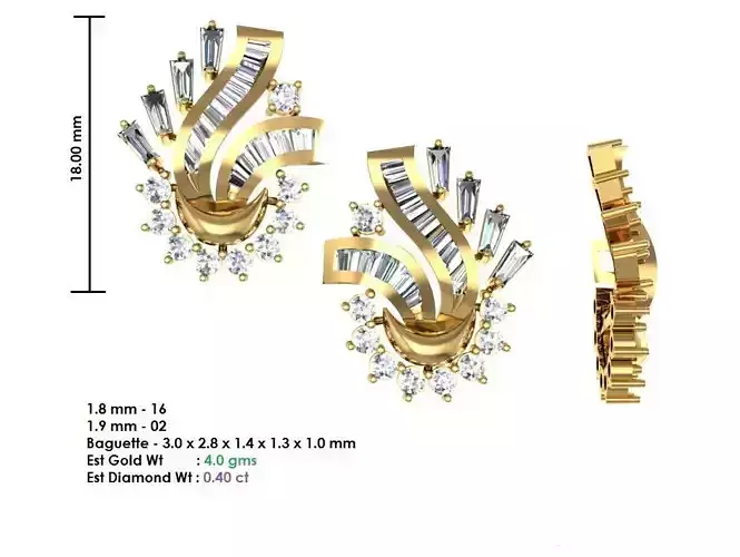 Women Earrings MTL MGX STL OBJ FBX Details