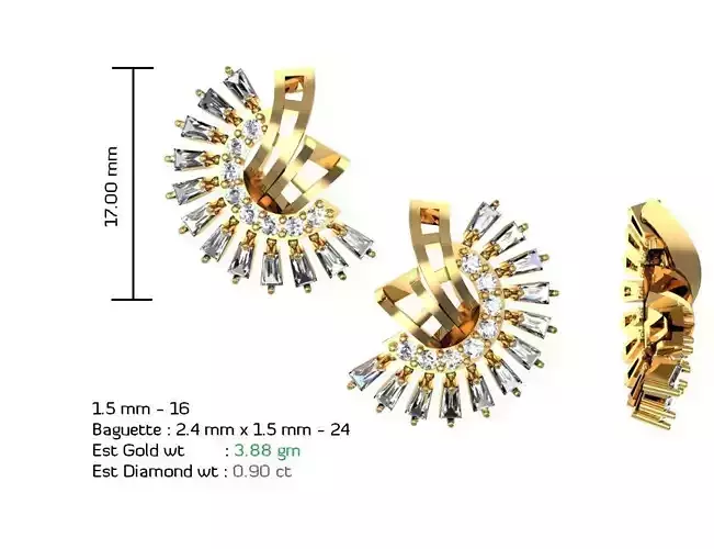 Women Earrings MTL MGX STL OBJ FBX Details
