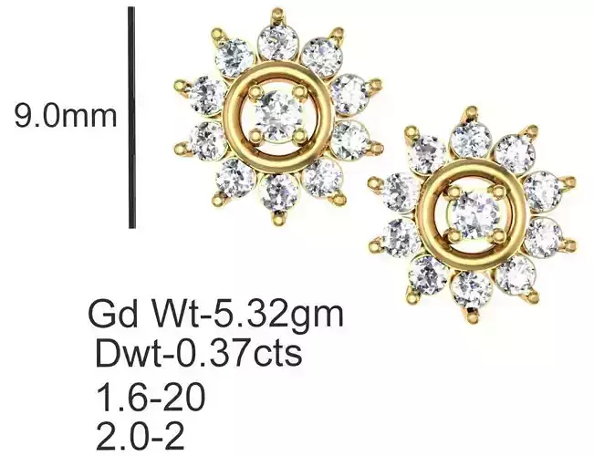 Women Earrings MTL MGX STL OBJ FBX Details