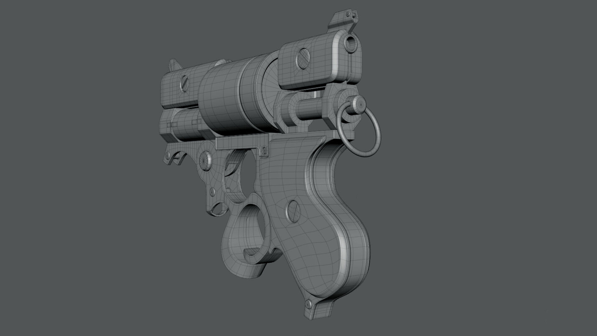 Steampunk Revolver - Game Ready Gun model  Low-poly 3D model_7