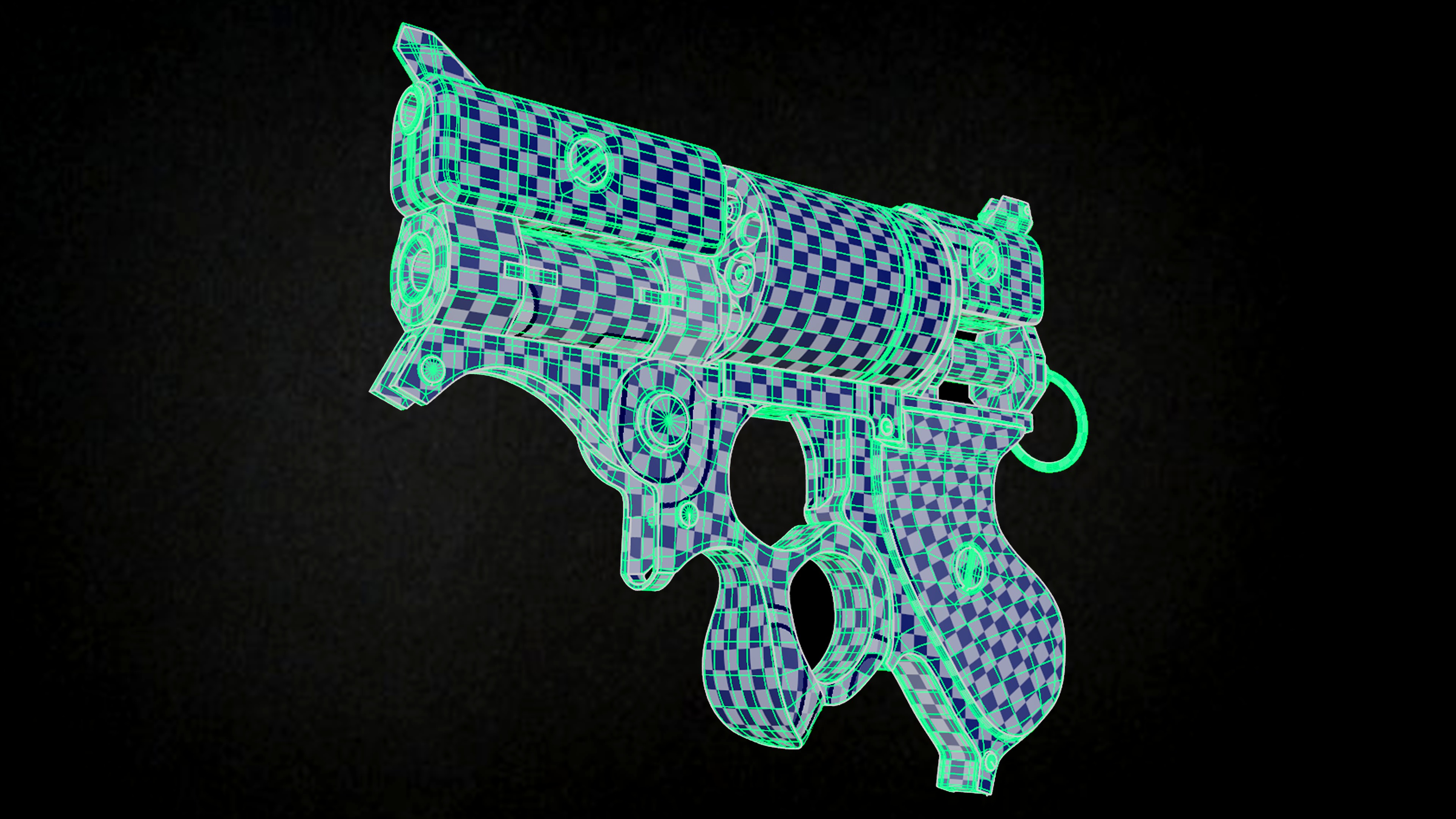 Steampunk Revolver - Game Ready Gun model  Low-poly 3D model_5