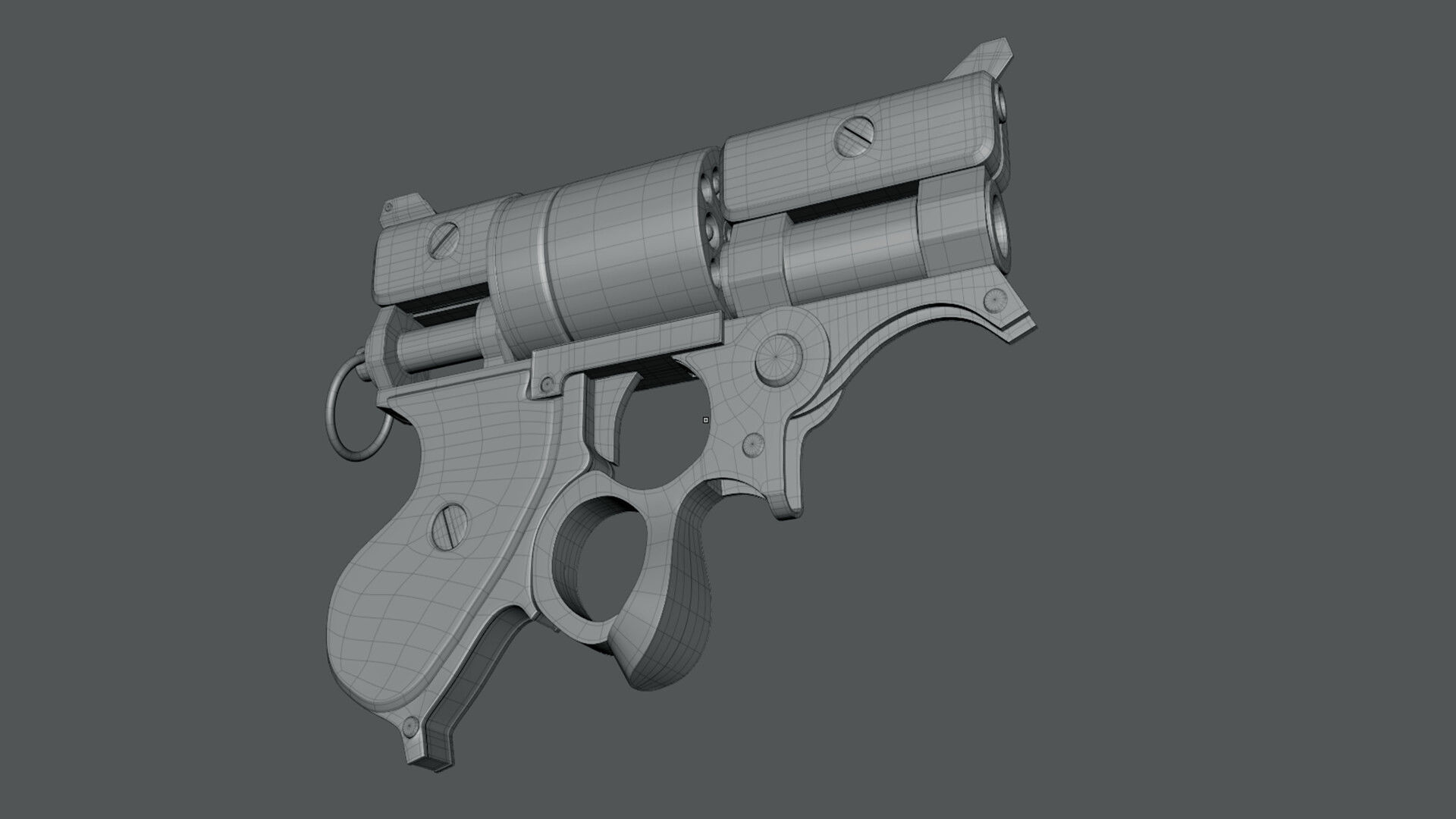 Steampunk Revolver - Game Ready Gun model  Low-poly 3D model_8