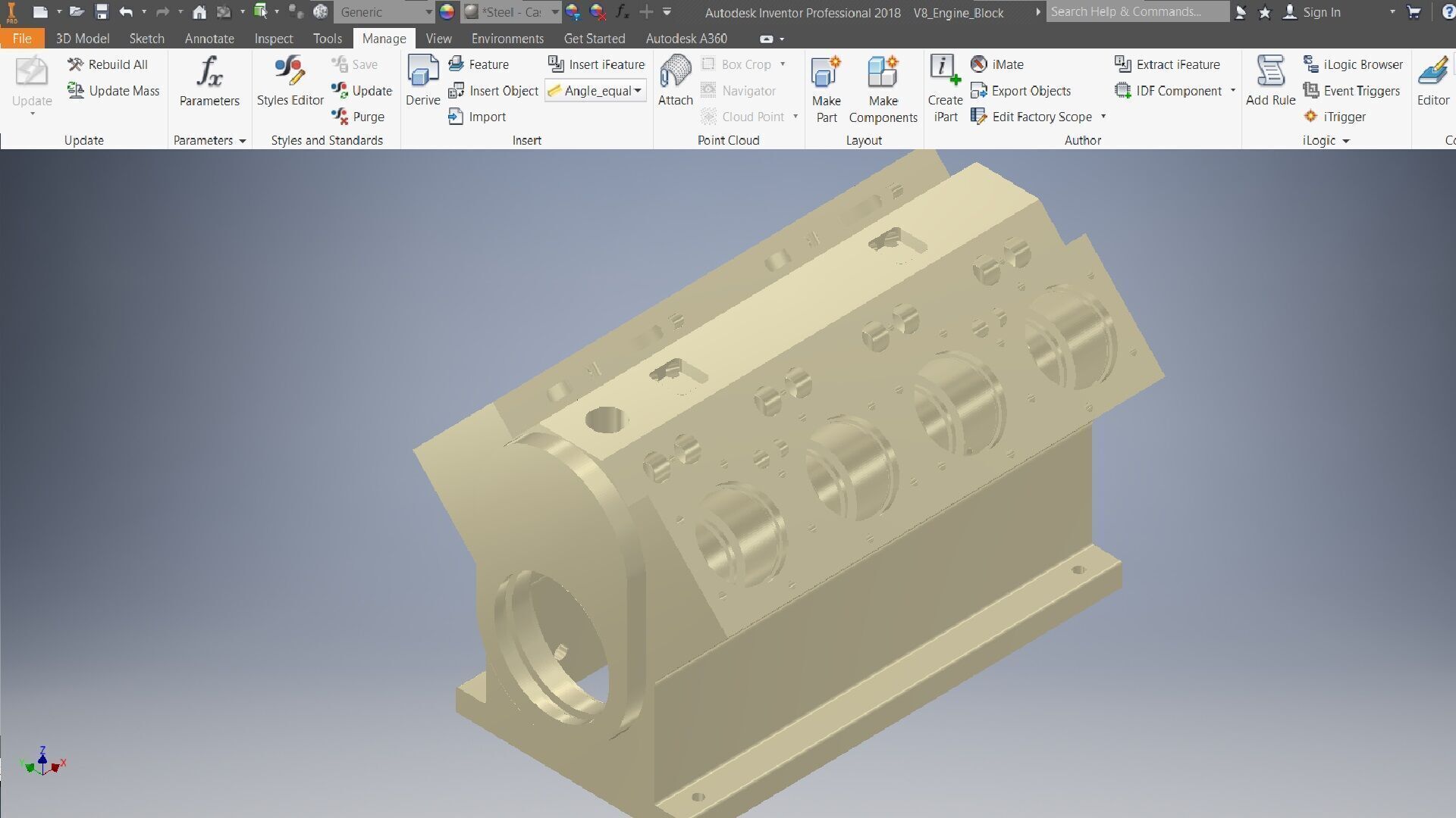 V8 Engine Block  3D model_5