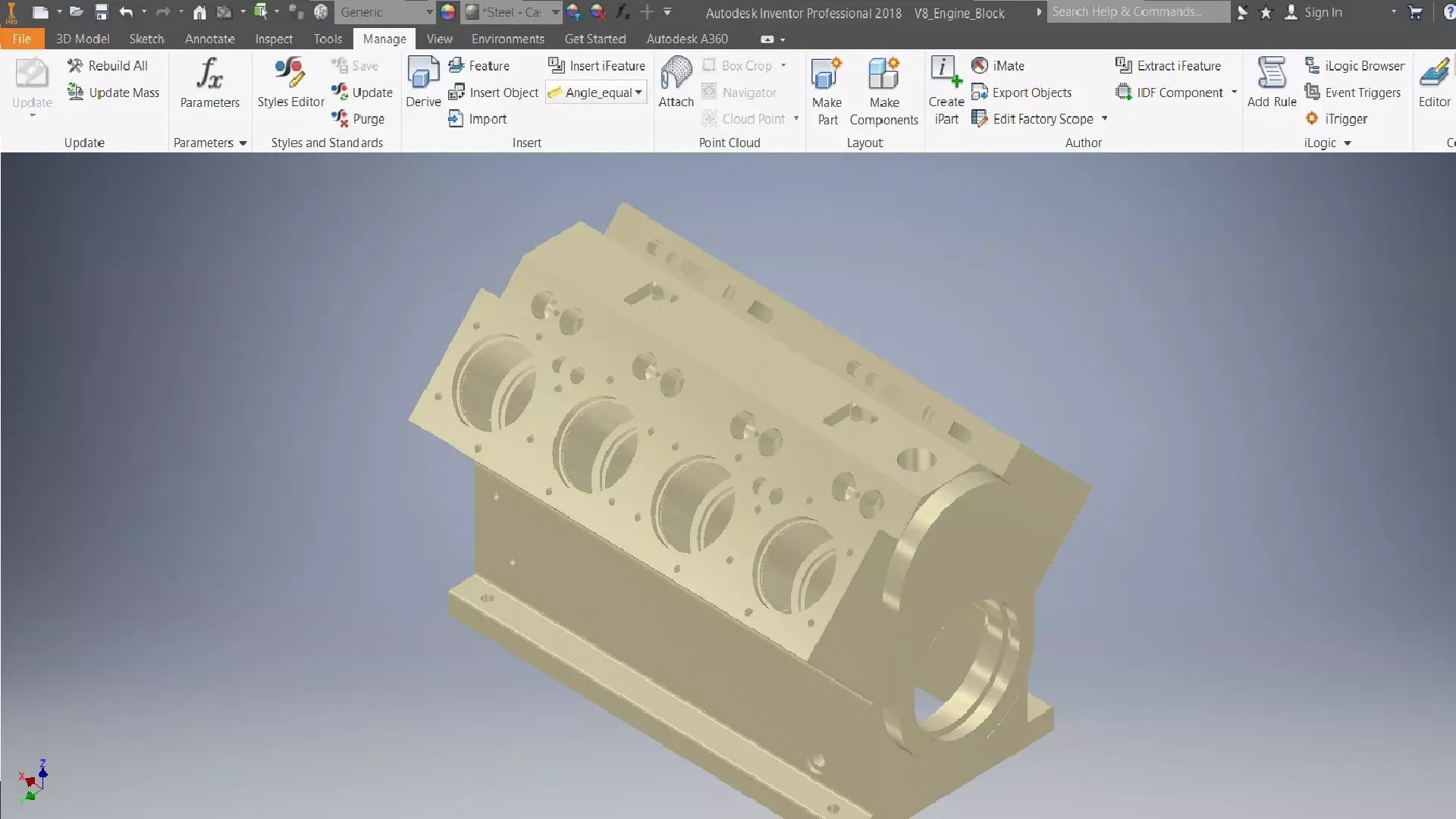 V8 Engine Block  3D model_0