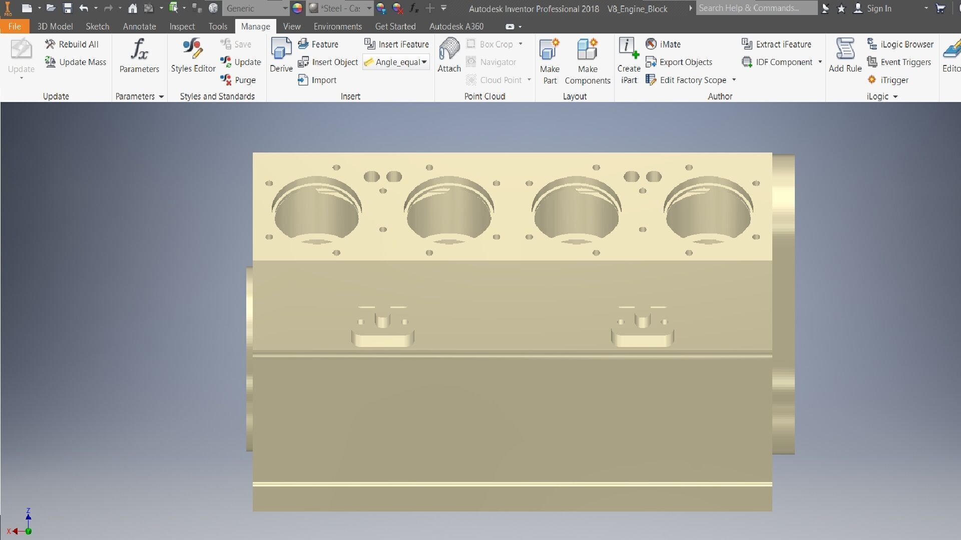 V8 Engine Block  3D model_1