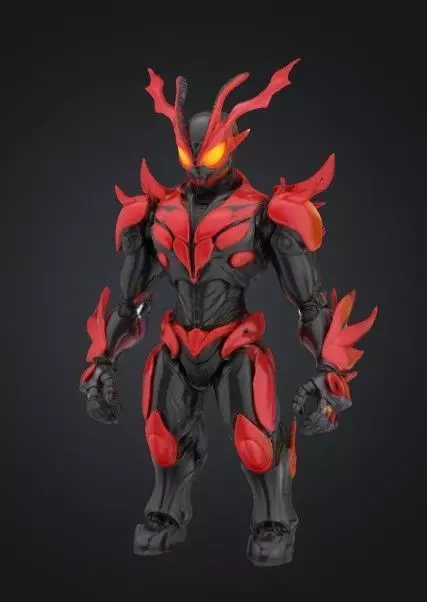 3D toy figure inspired by Kamen Rider 3D model_0