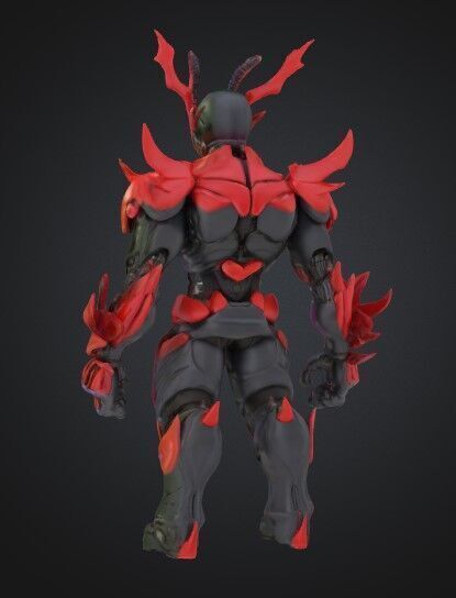 3D toy figure inspired by Kamen Rider 3D model_1