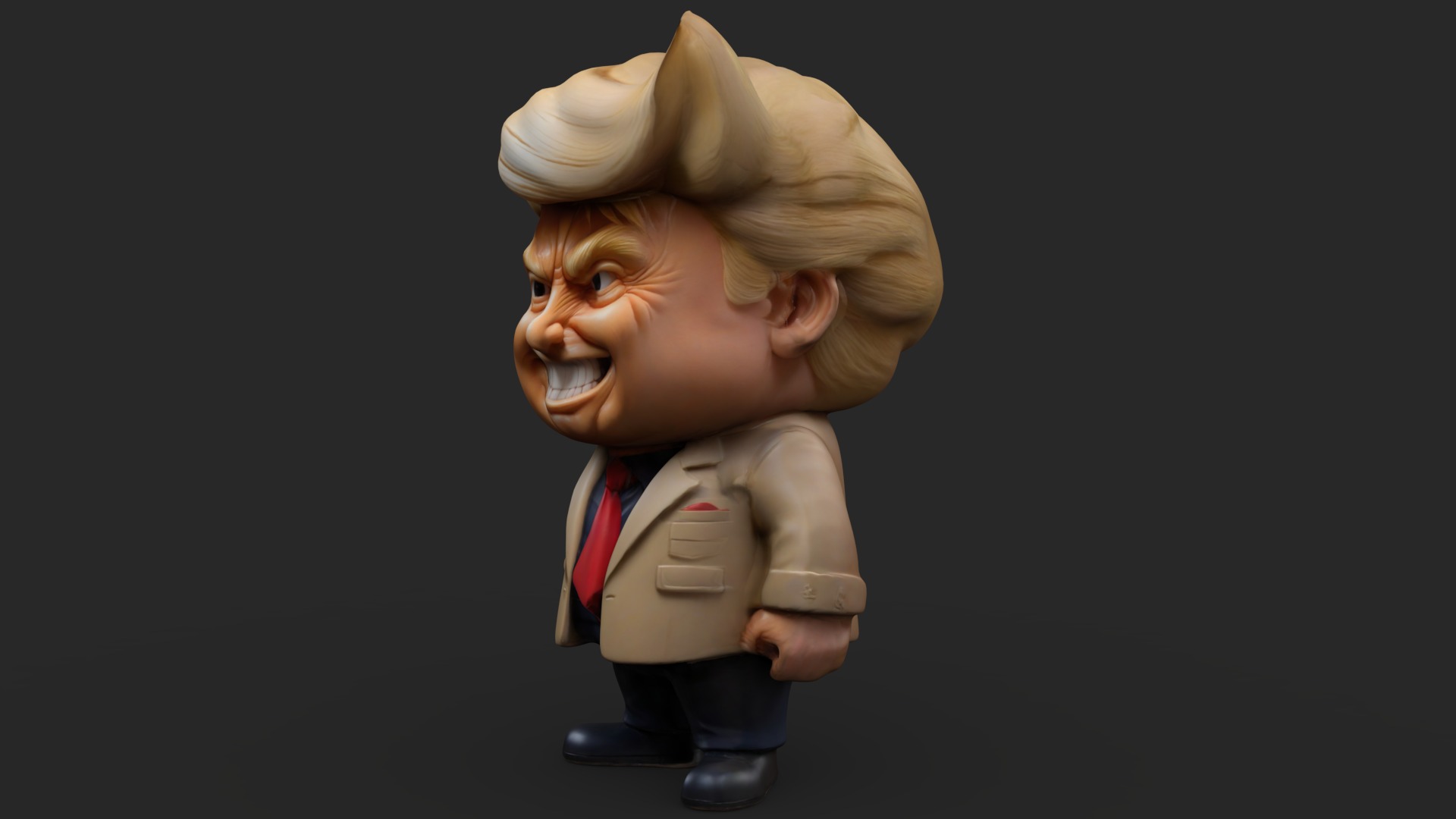 Donald Trump Toy Low-poly 3D model_3